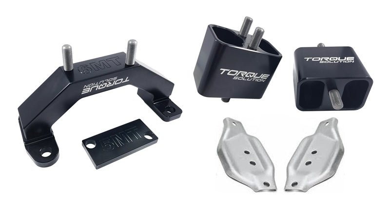 Torque Solution Solid Billet Engine/Transmission Mounts w/Mount Plates (02 - 14 Subaru WRX) - Torque Solution