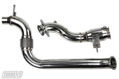 Turbo XS Downpipe w/ High Flow Catalytic Converter (15+ Ford Mustang Ecoboost) - Turbo XS