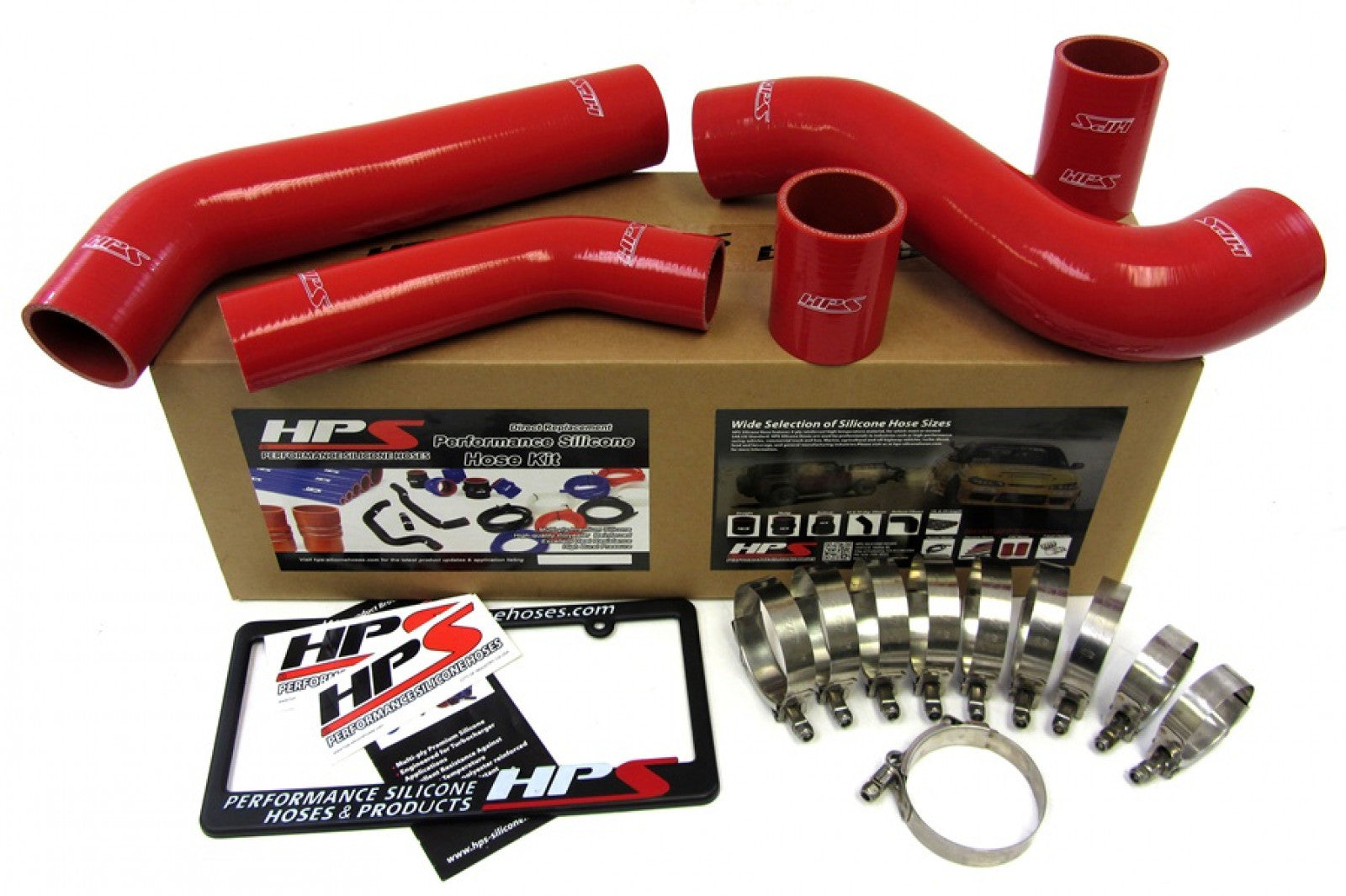 Kit de manguera de intercooler de silicona reforzada HPS, color rojo, para Mitsubishi Lancer EVO 10 X US-Spec