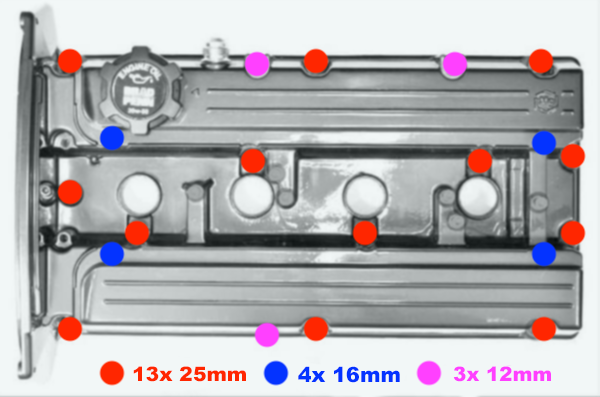 Kit de reemplazo de hardware de cubierta de válvula de titanio JDC (Evo 4-9)