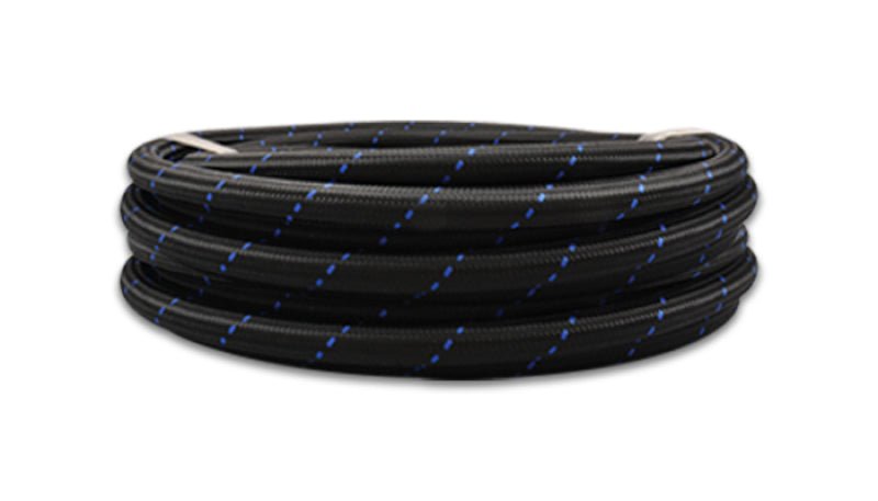 Vibrant - 10 AN Two - Tone Black/Blue Nylon Braided Flex Hose (20 foot roll) - Vibrant