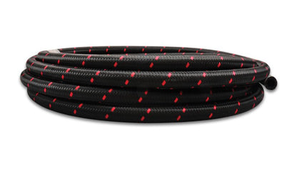 Vibrant - 10 AN Two - Tone Black/Red Nylon Braided Flex Hose (10 foot roll) - Vibrant