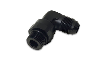 Vibrant - 10AN Male Flare to Male - 10AN ORB Swivel 90 Degree Adapter Fitting - Anodized Black - Vibrant