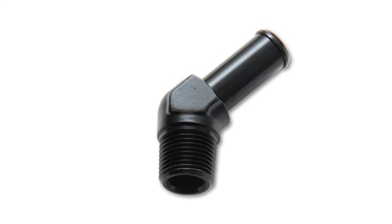 Vibrant 1/2 NPT to 5/8in Barb Straight Fitting 45 Deg Adapter - Aluminum - Vibrant