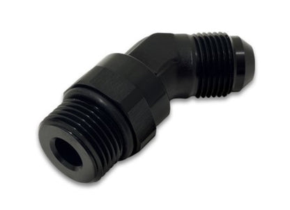 Vibrant - 12AN Male to Male - 12AN Straight Cut 45 Degree Adapter Fitting - Anodized Black - Vibrant