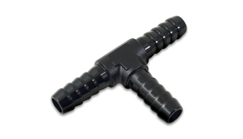 Vibrant 1/4in Barbed Tee Adapter - Black Anodized - Vibrant