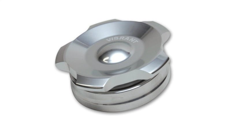 Vibrant 2.75in OD Aluminum Weld Bungs w/ Polished Aluminum Threaded Cap (incl. O - Ring) - Vibrant