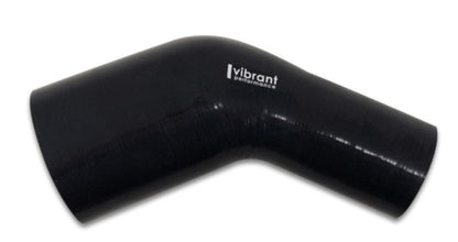 Vibrant 3.50in ID x 3.25in ID Gloss Black Silicone 45 Degree Transition Elbow - Vibrant