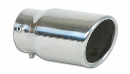 Vibrant 3in Round SS Bolt - On Exhaust Tip (Single Wall Angle Cut Rolled Edge) - Vibrant