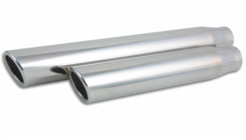 Vibrant 3in Round SS Truck/SUV Exh Tip (Single wall Angle Cut Rolled Edge) - 2.5in inlet 11in long - Vibrant