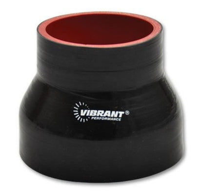 Vibrant 4 Ply Reducer Couper 1.5in ID x 1.375in ID x 3in Long - Black - Vibrant