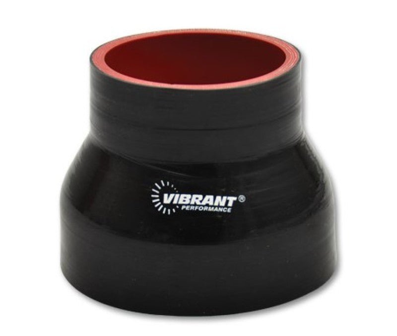 Vibrant 4 Ply Reducer Couper 4.0in ID x 3.50in ID x 4.50in Long - Black - Vibrant