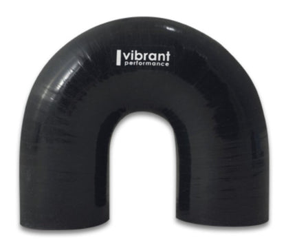 Vibrant 4 Ply Reinforced Silicone Elbow Connector - 1.75in ID x 5.50in Leg 180 Deg Elbow (BLACK) - Vibrant