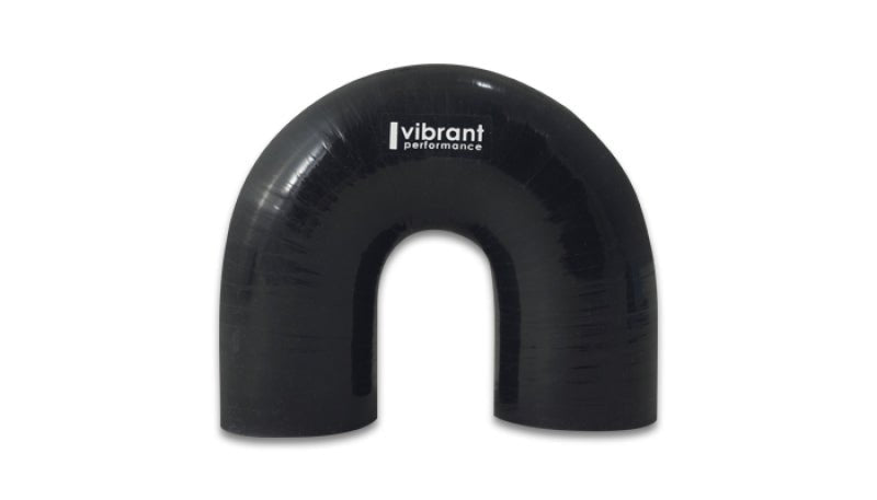 Vibrant 4 Ply Reinforced Silicone Elbow Connector - 1.75in ID x 5.50in Leg 180 Deg Elbow (BLACK) - Vibrant