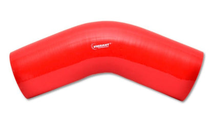 Vibrant 4 Ply Reinforced Silicone Elbow Connector - 2.25in I.D. - 45 deg. Elbow (RED) - Vibrant