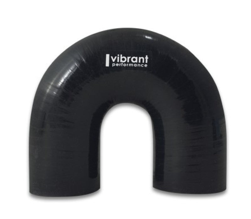 Vibrant 4 Ply Reinforced Silicone Elbow Connector - 3in ID x 4.25in Leg 180 Deg Elbow (BLACK) - Vibrant