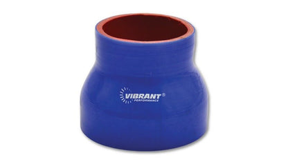 Vibrant 4 Ply Reinforced Silicone Transition Connector - 2.5in I.D. x 2.75in I.D. x 3in long (BLUE) - Vibrant