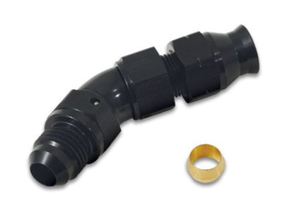 Vibrant 45 Degree 1/2in Tube to Male - 8AN Flare Adapter w/ Olive Inserts - Vibrant