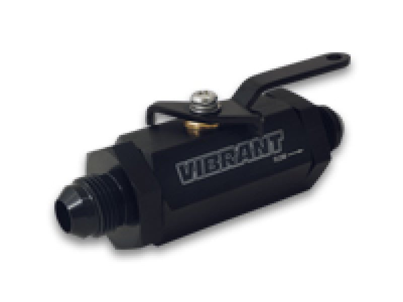 Vibrant - 4AN to - 4AN Male Shut Off Valve - Black - Vibrant