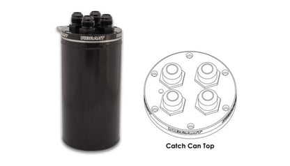 Vibrant 4in OD Universal Catch Can 2.0 w/ 4 Adapters Aluminum - Anodized Black - Vibrant