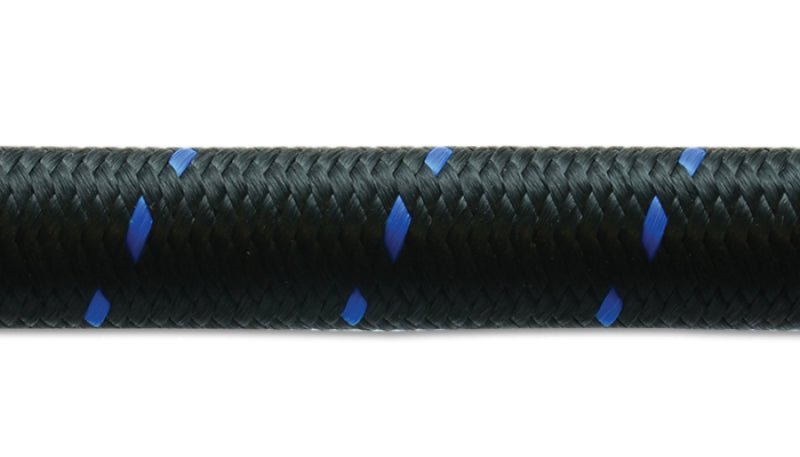 Vibrant - 6 AN Two - Tone Black/Blue Nylon Braided Flex Hose (20 foot roll) - Vibrant