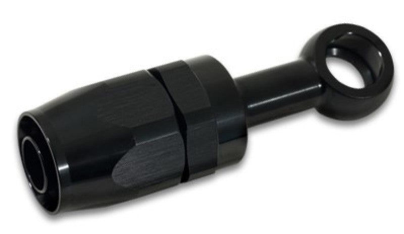 Vibrant - 8AN Banjo Hose End Fitting for use with M10 or 3/8in Banjo Bolt - Aluminum Black - Vibrant