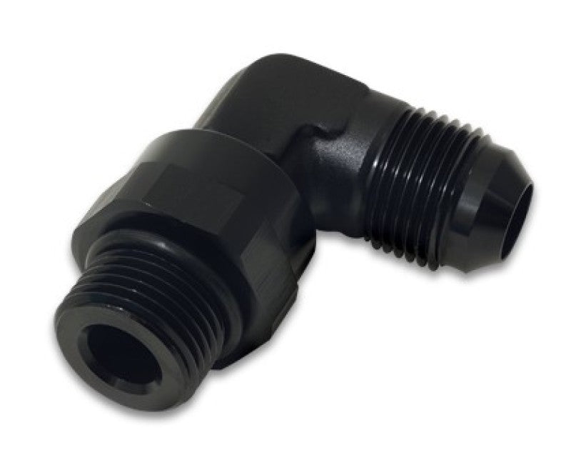 Vibrant - 8AN Male Flare to Male - 6AN ORB Swivel 90 Degree Adapter Fitting - Anodized Black - Vibrant