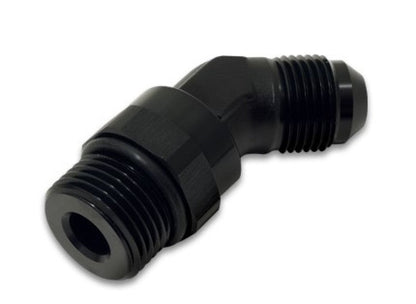 Vibrant - 8AN Male to Male - 10AN Straight Cut 45 Degree Adapter Fitting - Anodized Black - Vibrant