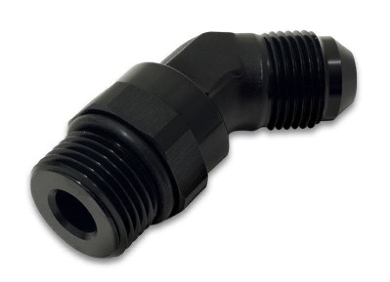 Vibrant - 8AN Male to Male - 6AN Straight Cut 45 Degree Adapter Fitting - Anodized Black - Vibrant