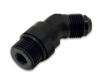 Vibrant - 8AN Male to Male - 8AN Straight Cut 45 Degree Adapter Fitting - Anodized Black - Vibrant