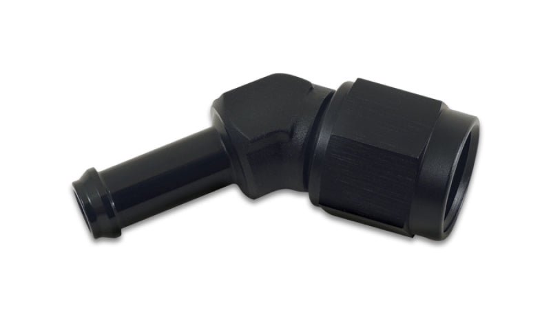 Vibrant - 8AN to 1/2in Hose Barb 45 Degree Adapter - Anodized Black - Vibrant