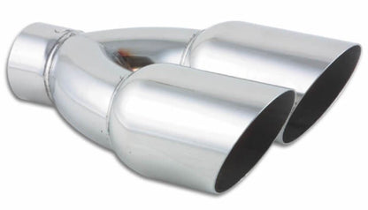 Vibrant Dual 3.5in Round SS Exhaust Tip (Single Wall Angle Cut) - Vibrant