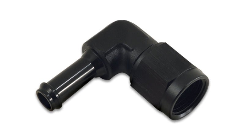 Vibrant Female - 6AN to 5/16in Hose Barb 90 Degree Adapter Fitting - Anodized Black - Vibrant