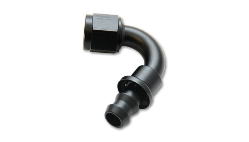 Vibrant Push - On 120 Degree Hose End Elbow Fitting - 4AN - Vibrant