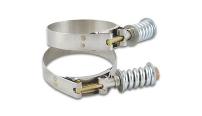 Vibrant Stainless Steel Spring Loaded T - Bolt Clamps (Pack of 2) - Clamp Range 4.78in - 5.08in - Vibrant