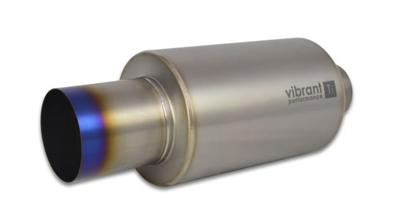 Vibrant Titanium Muffler w/Straight Cut Burnt Tip 2.5in. Inlet / 2.5in. Outlet - Vibrant