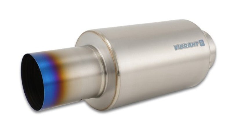 Vibrant Titanium Muffler w/Straight Cut Burnt Tip 4in Inlet / 4in Outlet - Vibrant