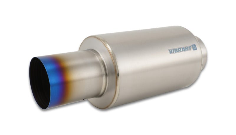 Vibrant Titanium Muffler w/Straight Cut Burnt Tip 4in Inlet / 4in Outlet - Vibrant