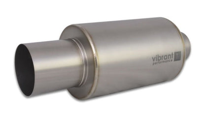 Vibrant Titanium Muffler w/Straight Cut Natural Tip 2.5in. Inlet / 2.5in. Outlet - Vibrant