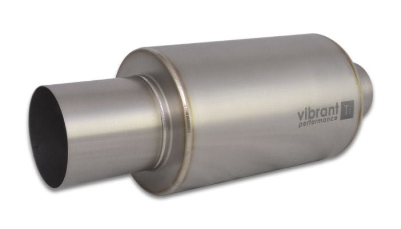 Vibrant Titanium Muffler w/Straight Cut Natural Tip 3.5in Inlet / 3.5in Outlet - Vibrant