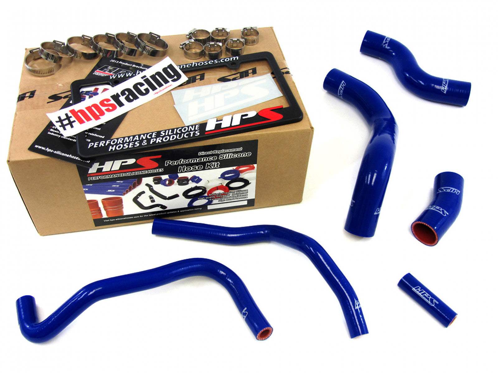 Kit de manguera de calentador de radiador de silicona reforzada azul HPS para Scion 13-16 FRS