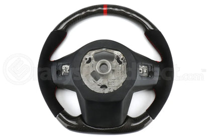 OLM Carbon Pro Steering Wheel Carbon Fiber and Alcantara with Red Stripe (MK5 Supra) - OLM